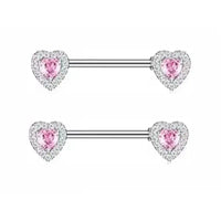 1Pair Pink Butterfly Nipple Piercing Jewelry Shiny Crystal Nipple Rings For Women Girls Heart Nipple Barbells Piercing Pezon Good Vibrations Adult Super Store