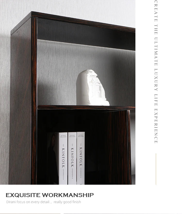 Bookrack Home Study Room Black Wooden Bookshelf Book Shelf Luxury Modern Office Simple Bookcases Good Vibrations