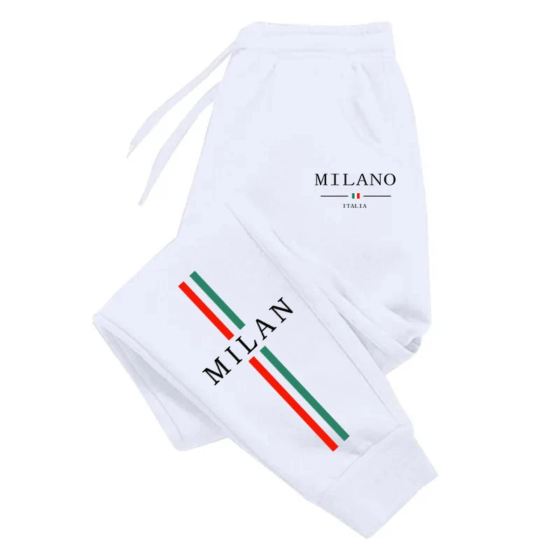 2025 Hot Sale Milan City Printed Jogger Pants High Quality Men's Autumn Winter Casual Sports Sweatpants Outdoor Running Wear Good Vibrations
