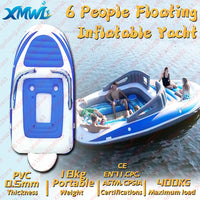 New Inflatable Boat 6 People Inflatable Floating Island Sea Party Inflatable Yacht Thickened PVC Drift Boat Yacht Floating Raft Good Vibrations