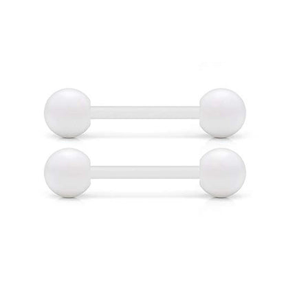 2 Pieces 14G 16mm Night Glow Flexible Acrylic Straight Tongue Ring pacifier Ring Fixed Perforated For Woman and Man Good Vibrations