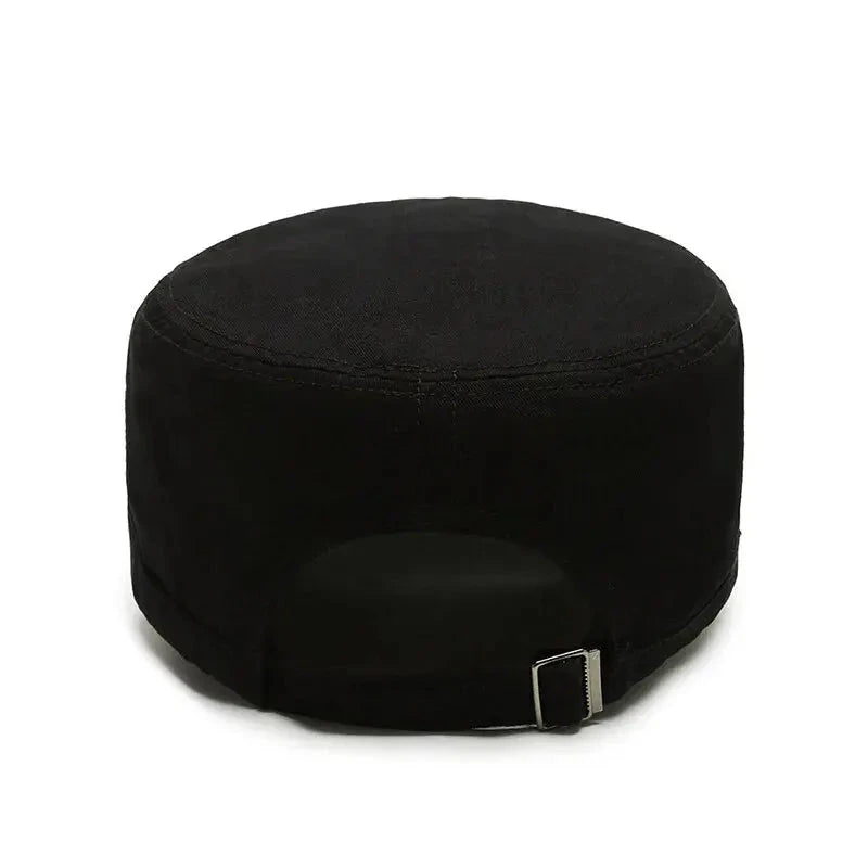 Hat Men's Flat Military Hat Is Simple And Versatile, Middle-Aged Hat Spring And Autumn Duck Tongue Casual Fashion New Style Good Vibrations