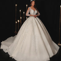 Modern Wedding Dresses A Line Bridal Gowns Lace Appliques Full Sleeves Floor Length Robes Charming Vestidos De Novia Customized Good Vibrations