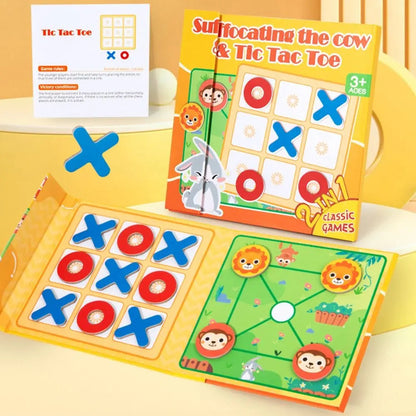 Toy Book Magnetic Chess Game Clip Design Puzzle Children's Magnetic Tic Tac Toe Interactive Multiplayer Good Vibrations