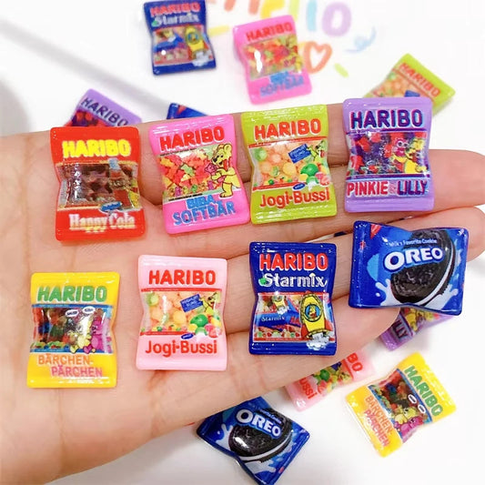 10pcs Resin Mini Candy 3d Resin Flat Cabochons Scrapbook Kawaii Diy Jewelry Craft Decoration Embellishments Hairpin Accessories Good Vibrations