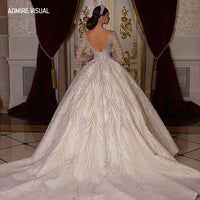 Newest Wedding Dresses For Bride  Ball Gown Sweetheart Neckline Full Sleeves With Beading Sequined Customized Vestidos De Novias Good Vibrations