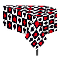 Casino Las Vegas Poker Party Disposable Tablecloth Magician Dollar Playing Cards Birthday Party Camping Mat Table Cover Decor Good Vibrations