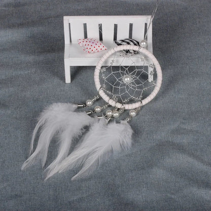 Car Ornament Interior Accessories Dream Catcher Car Pendant for Girls Feather Crystal Mirror Hanging Pendant Home Decor Lucky Good Vibrations