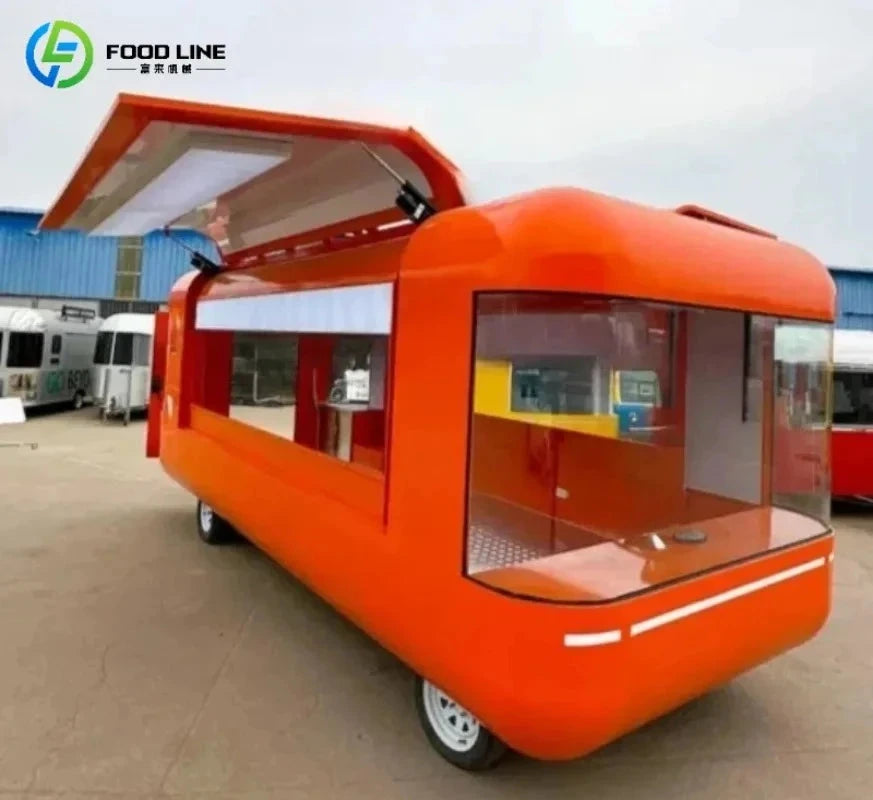 Heavy Duty Customized Street Mobile Food Truck Trailer for Street Vending Ice Cream Pizza Bbq Food Trailer with Warranty Good Vibrations