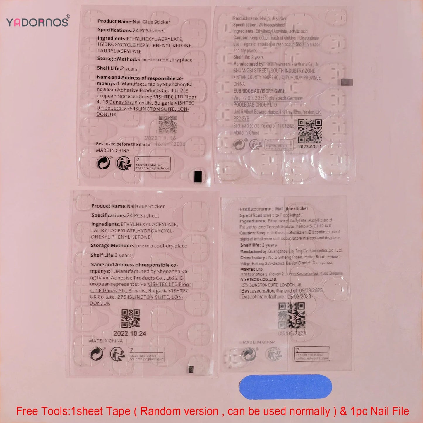 White French Press on Nails 3D Bowknot Fake Nails Tips Full Cover Wearable False Nails for Women and Girls DIY Manicure 24Pcs Good Vibrations