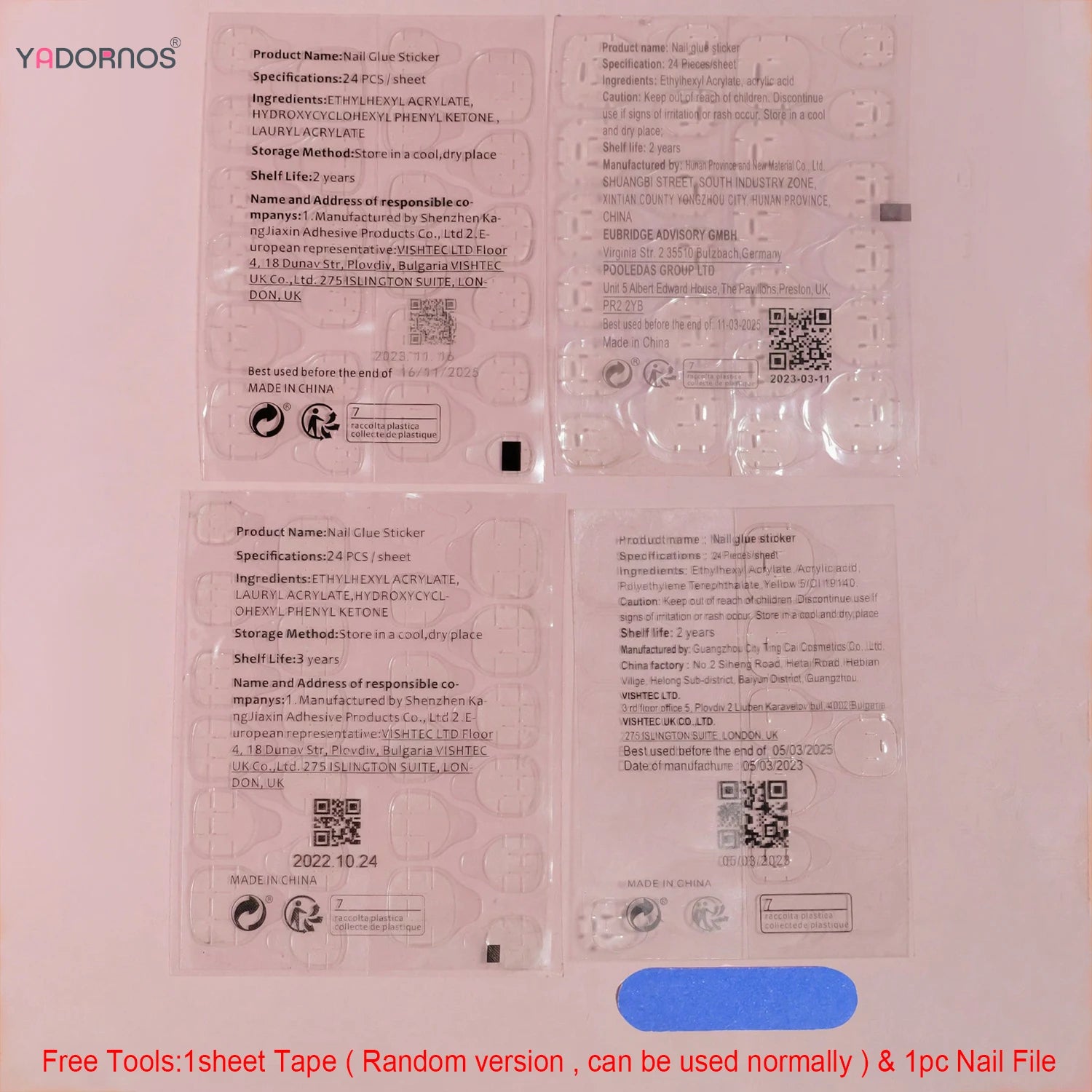 White French Press on Nails 3D Bowknot Fake Nails Tips Full Cover Wearable False Nails for Women and Girls DIY Manicure 24Pcs Good Vibrations