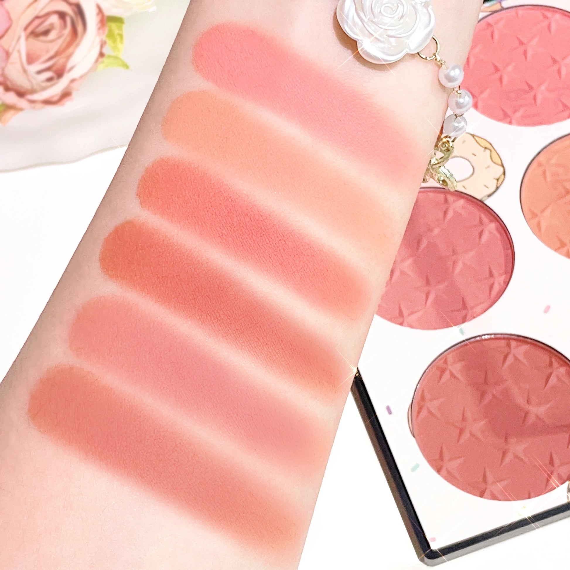 6-color blush palette, matte effect, natural long-lasting, high pigment, daily multi-color makeup set Good Vibrations