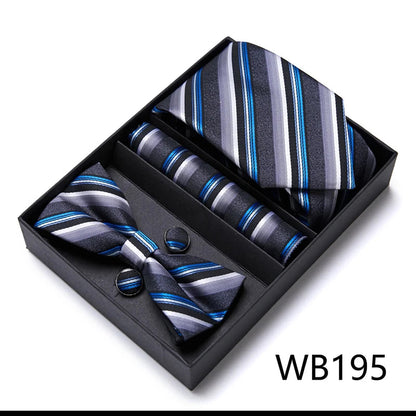 Tie For Men Formal Dress Tuxedo NeckTie Handkerchief Bow Tie Set PlaisyParty Groom Wedding Butterfly Bowtie In Box Good Vibrations