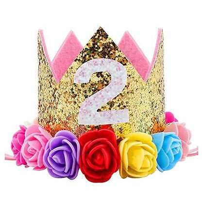 1st Birthday Party Decor Hat Kids 1 2 3 Year Happy Birthday Boy Girl Crown Hat First Happy Birthday Party Baby Shower Decoration Good Vibrations