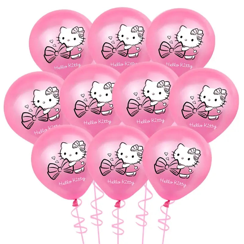 Cartoon Hello Kitty Theme Birthday Party Decor Supplies Kawaii KT Cat Latex Balloons Animal Balloon Baby Shower Kids Toys Gifts Good Vibrations