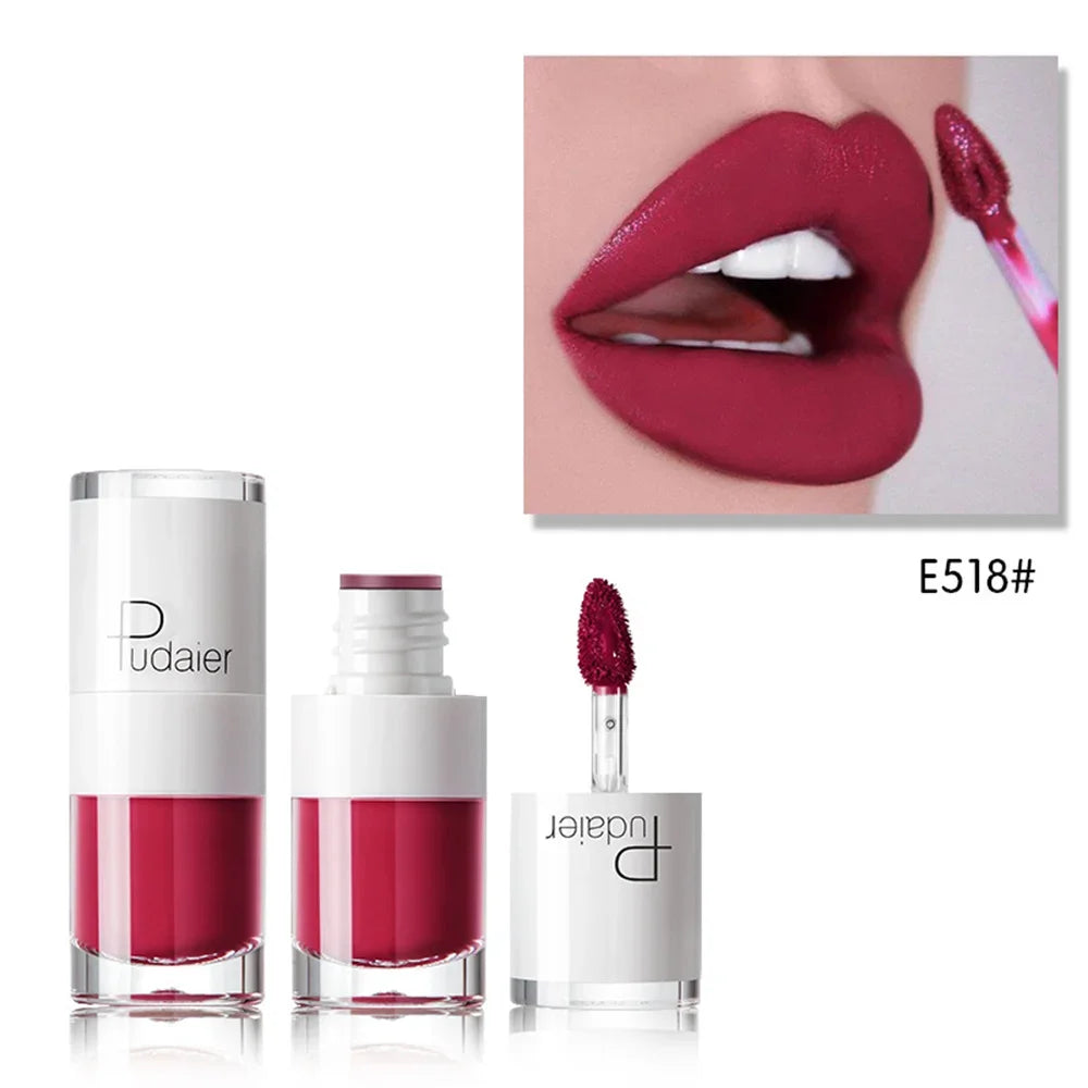 1PC Sexy Pink Women's Lipstick 16 Colors Lasting Waterproof Liquid Pencil Matte Liquid Lipsticks Makeups Non-Stick Cup Lip Gloss Good Vibrations