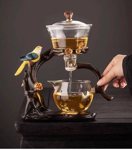 Glass automatic tea brewing new tea set home light luxury high-end magnetic tea teapot Good Vibrations