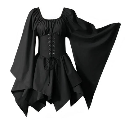 Medieval Costume Women Renaissance Medieval Dress Fairy Elf Traditional Irish Viking Costume Elf Ear for Halloween Party Good Vibrations