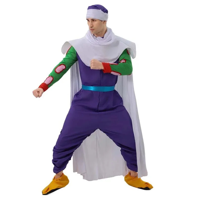 Anime Piccolo Costume Adult Men Son Goku Jumpsuit Halloween Party Cosplay Role Play Clothes Comic Con Carnival Dress Up Good Vibrations