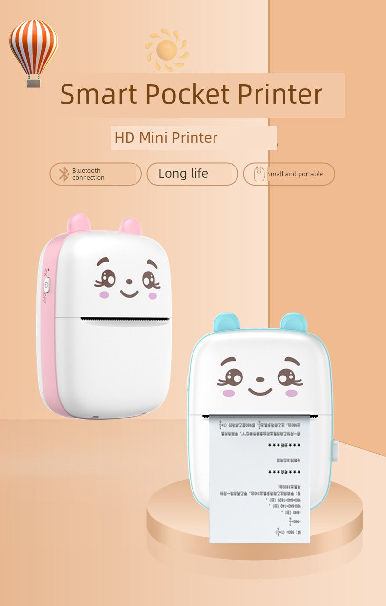 Mini Student Pocket Wrong Question Printer Meow Printer Thermal Photo Label Small Household Portable Cheap Good Vibrations