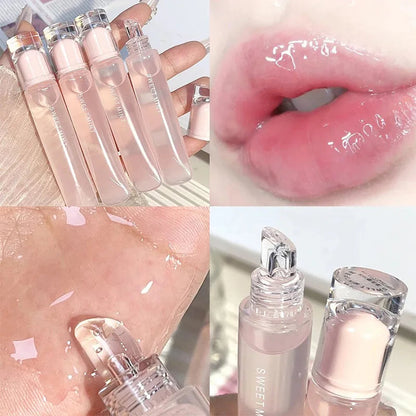 Plumping Jelly Lip Gloss Lasting Moisturizing Transparent Lip Oil Water Light Mirror Liquid Lipstick Women Lips Makeup Cosmetics Good Vibrations