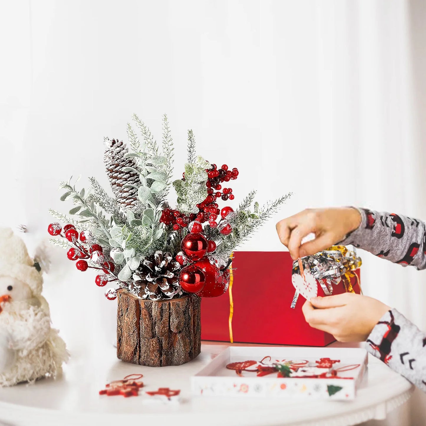 Small Christmas Tree Tabletop Artificial Christmas Tree Decorations With Holiday Ornaments For Home Indoor Christmas Decorations Good Vibrations