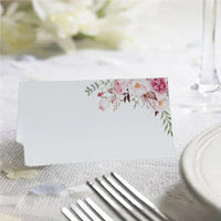 50Pcs Wedding Table Name Card Printing Flower Blank Banquet Reserved Seating Paper Cards Party Table Decorations Supplies Good Vibrations