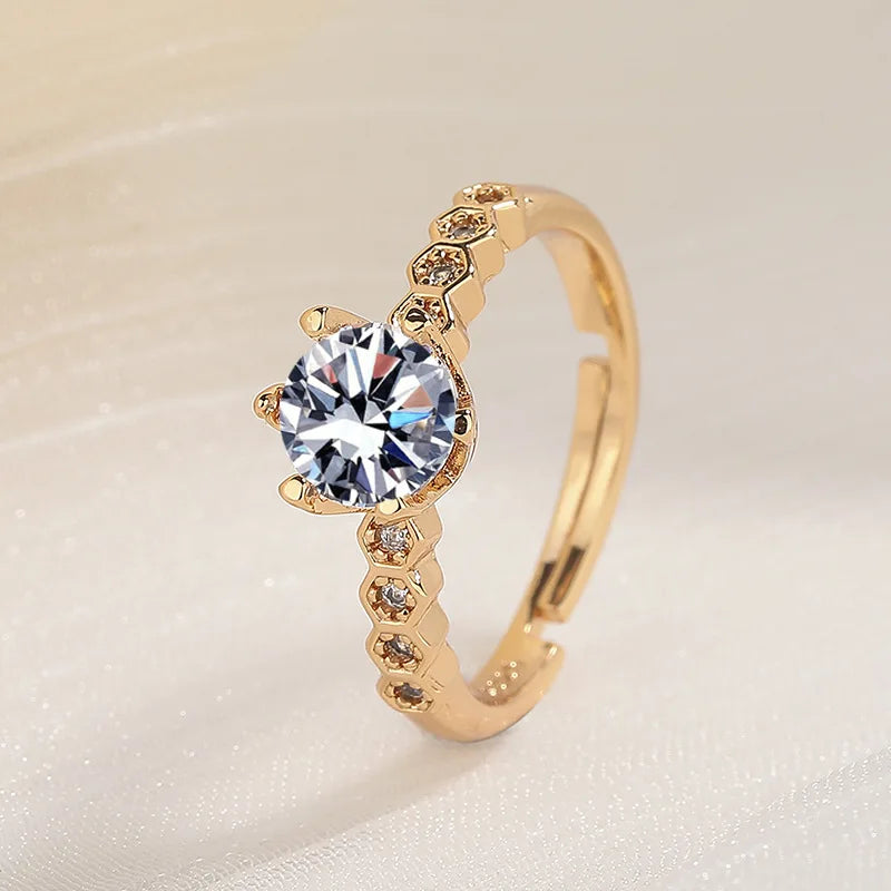 925 Sterling Silver Ring Hot AAA Zircon adjustable Size Engagement Rings For Women Wedding Ring Party Fashion Nice Jewelry Gift Good Vibrations