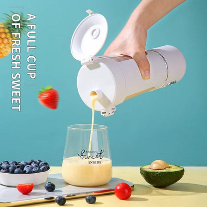 2025 New Portable Blender 700ML Juice Maker Smoothie Shaker 2 in 1 Bottle with Steel Blades for Home Gym Travel Use Good Vibrations