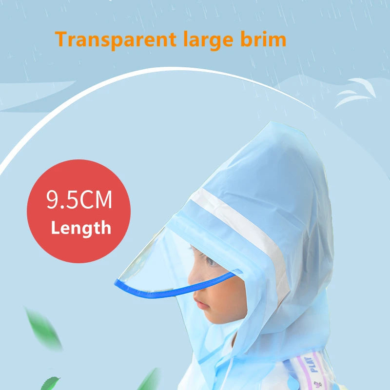 Cute Kids Raincoat Wateproof Children Dinosaur Unicorn Rain Poncho Rain Coat Jacket With Backpack Position Student RainWear Good Vibrations