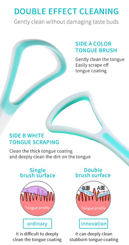 Tongue Scraper Cleaner for Adult Kid,Tongue Brush for Fresh Breath Dental Eliminate Bad Breath in Seconds Oral Care Tool Good Vibrations