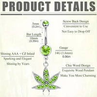 Drperfect Dangle Belly Button Ring for Women Cute Navel Rings Daisy Weed Butterfly Dangling Colorful Belly Piercing Jewelry Good Vibrations Adult Super Store