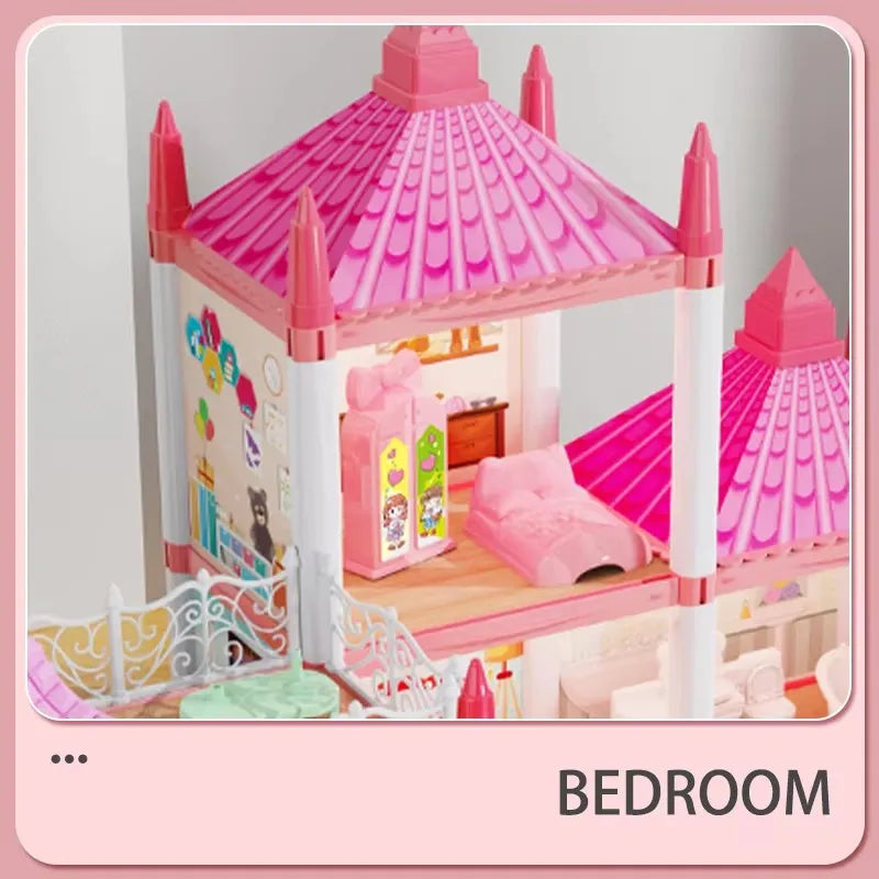 Doll Houses 3D Assembled DIY Miniatures Dollhouse Accessories Villa Princess Castle withGirl Birthday Gift Toy House Good Vibrations