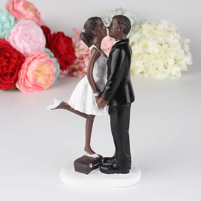 Funny Wedding Cake Toppers Dolls Romantic Bride And Groom Figurines Stand Topper Decoration Supplies Marry Resin Figurine Good Vibrations