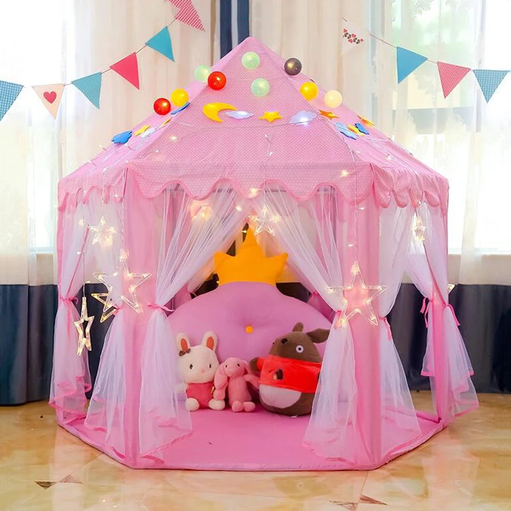Portable Children's Tent for Kids Tent Toys Girls Princess Castle Tipi Infantil Children's House Vigvam Teepee Baby Tent Gifts Good Vibrations