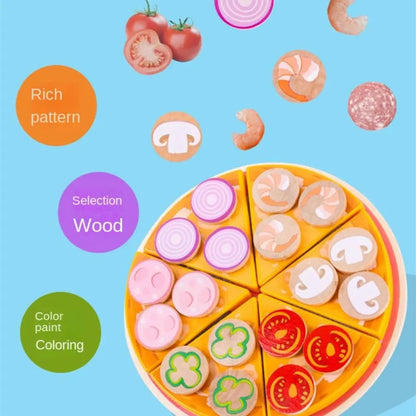 Simulation Pizza Pretend Play Toy Early Education Cognitive Dramatic Food Pizza Toys Interactive Miniature Cookie Play Food Set Good Vibrations