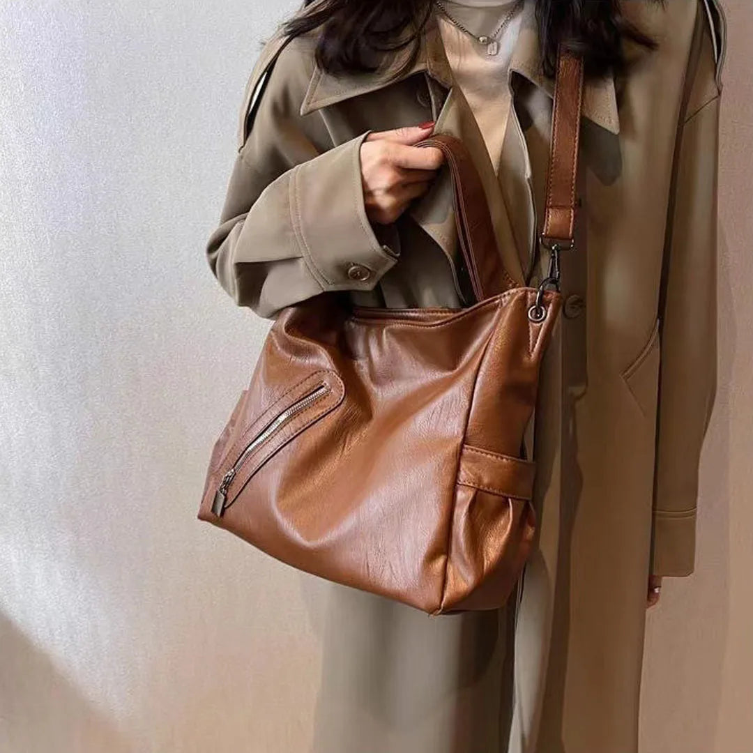 New Large Capacity Shoulder Bag for Women's Fashion Versatile Texture Elegant Temperament Handbag Advanced Sensory Qintuote Bag Good Vibrations