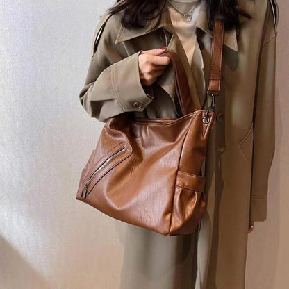 New Large Capacity Shoulder Bag for Women's Fashion Versatile Texture Elegant Temperament Handbag Advanced Sensory Qintuote Bag Good Vibrations
