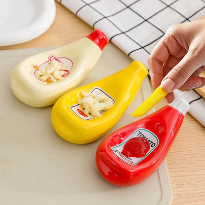 Ceramic Sauce Plate Small Dish Soy Sauce Plate Ketchup Mayonnaise Mustard Seasoning Dish 5 Colors Ceramic Small Dipping Dish Good Vibrations