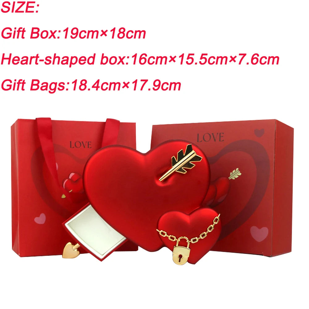Valentine'S Day Gift Box Bag Set Unique Heart Jewelry Display Box With Arrows Storage Organiser Anniversary Birthday Gifts Box Good Vibrations