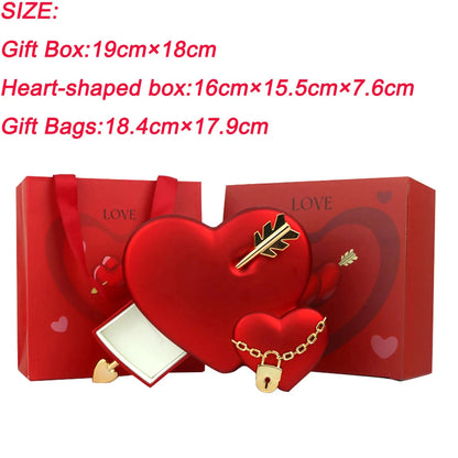 Valentine'S Day Gift Box Bag Set Unique Heart Jewelry Display Box With Arrows Storage Organiser Anniversary Birthday Gifts Box Good Vibrations