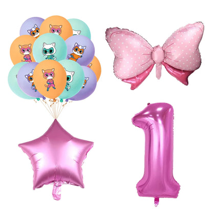 Superkitties Happy Birthday Party Decor Paw Meow Cat Super Kitties Tableware Tablecloth Plate Cup Gift Set Kid Party Supplie Toy Good Vibrations