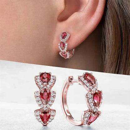 2026 Luxury Trendy Green Cubic Zirconia Hoop Earrings Wedding Party Elegant Accessories for Women Anniversary Gift New Jewelry Good Vibrations