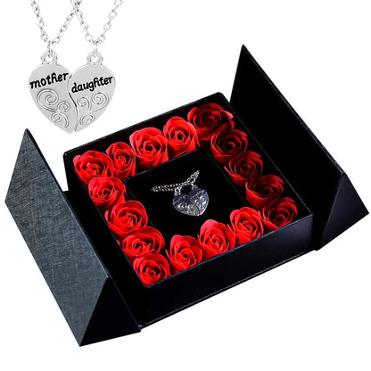 Gifts for Women Jewelry Pendant Necklace /w Soap Eternal Rose Gift Box Mother's Day Necklace Jewelry Wedding Anniversary Gifts Good Vibrations