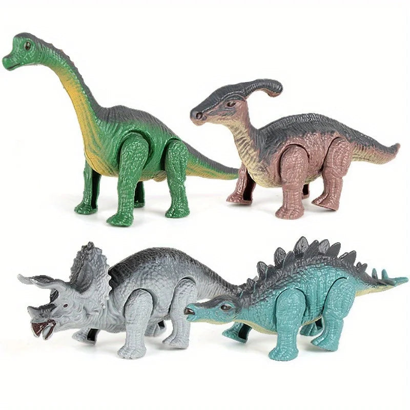 A Gift Set Of Dinosaur Toys, Running Mechanical Animal Toy That Walks Automatically When Wound Up. Birthday Gift For Children. Good Vibrations