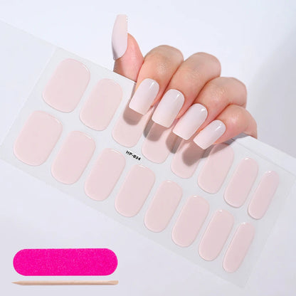 UV Semi-Cured Gel Nail Wraps Stickers Strips French Long Lasting Full Cover LED Gel Semi Cured Nail Sliders For Nail Extension & Good Vibrations