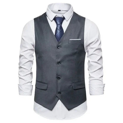 Blue Suit Vest, Men's Business Sleeveless Vests Jacket, Asian size S-6XL, Wedding Party Waistcoat, Red Purple Black Gray Good Vibrations