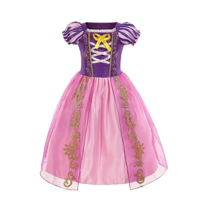 Disney Kids Princess Costume Elsa Anna Halloween Dress Girl Jasmine Moana Dinner Dress Rapunzel Mermaid Pageant Disguise 3-10Y Good Vibrations