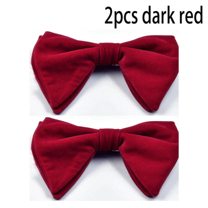 Mens Oversized Bow Tie Solid Velvet Bowtie Wedding Party Tuxedo Adjustable Necktie Big Bow Tie Good Vibrations