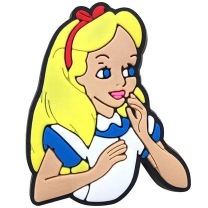 1-17pcs MINISO Hot Toys Princess Seri Series Shoe Charms For Croc Sandals, PVC Shoe Decorations Accessories Christmas Gif Good Vibrations